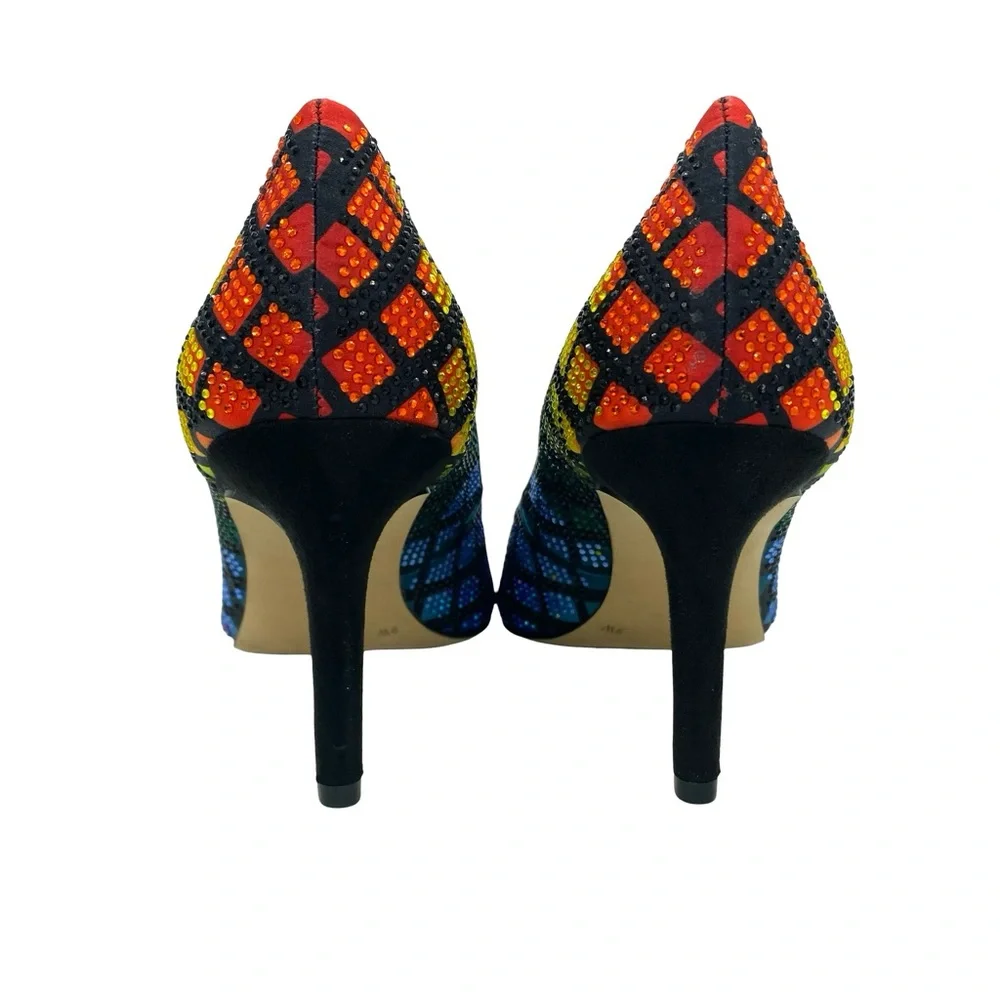INC International Concepts Zitah Rainbow Rhinestone Heels New Size 9 Pumps
